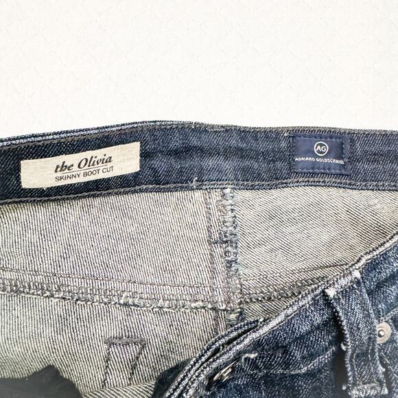 AG The Olivia Skinny Boot Cut Dark Wash Denim Jeans Size 27 - Picture 4 of 7